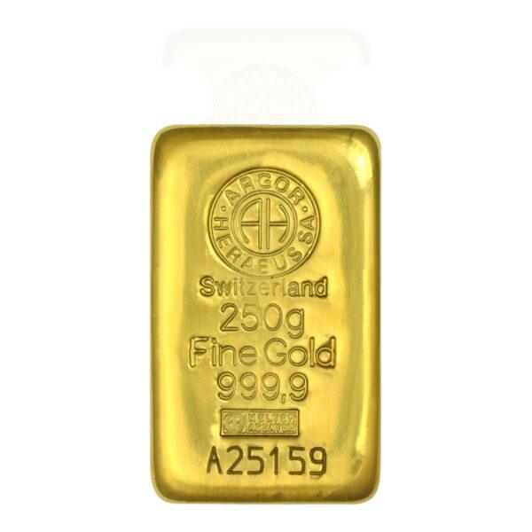 Lingot 250 Grammes d’Or Fin