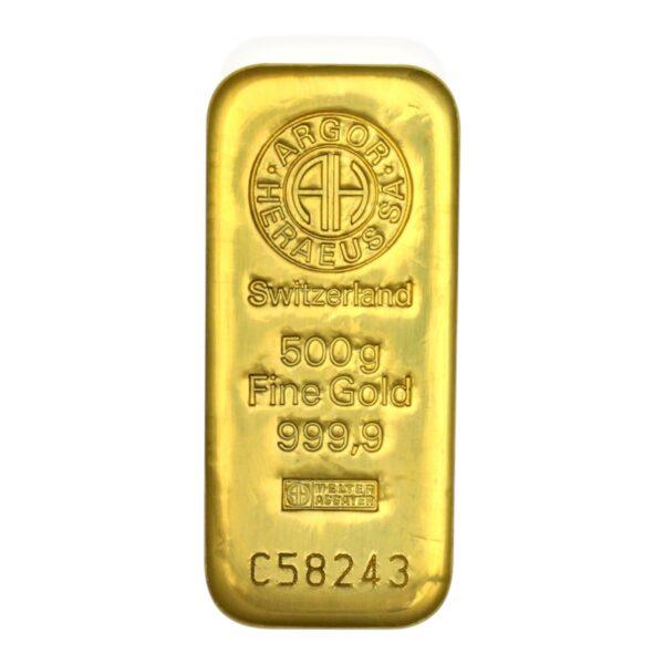 Lingot 500 Grammes d’Or Fin