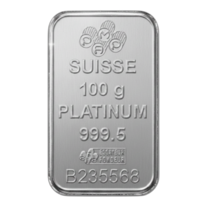 Lingot Platine Fin 100 Grammes Suisse