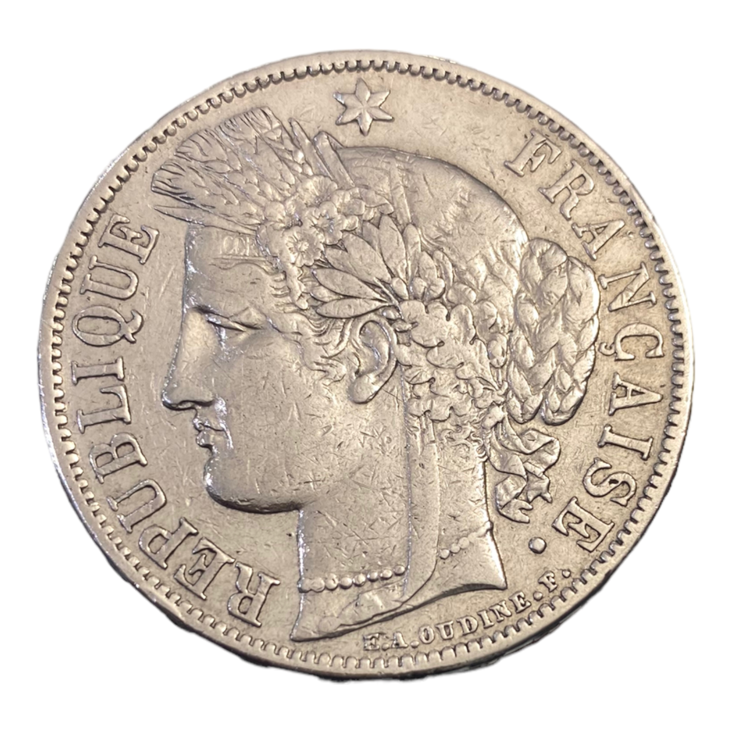 5 francs Cérès, sans légende 1870 PARIS