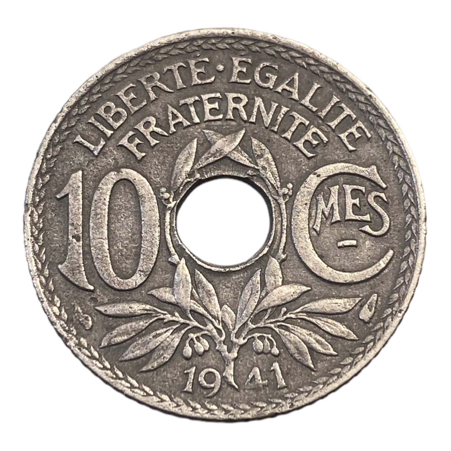 10 Centimes de Franc 1941 Lindauer en Zinc