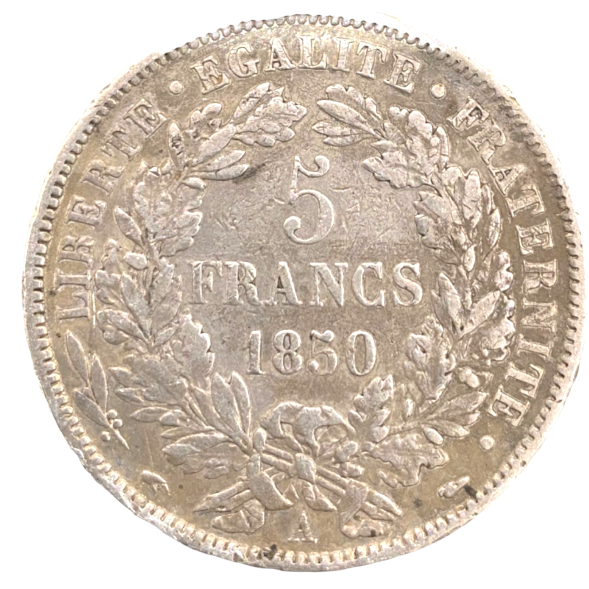 5 francs Cérès, IIe République 1850 Paris