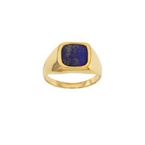Chevalière Carrée Ornée D'un Lapis-Lazuli