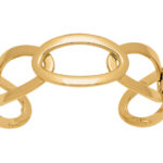 Bracelet Manchette mailles ovales 20 mm, 56 x 50 mm, Or jaune 18k