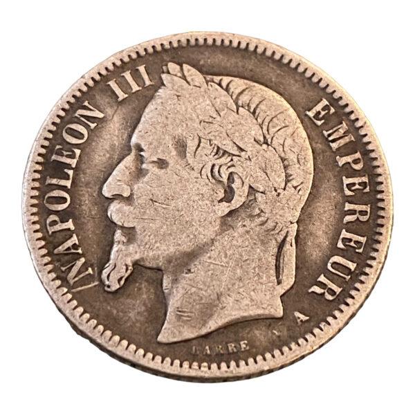 1 Franc Napoléon III, Tête Laurée 1866 Paris