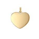 Pendentif Coeur Plat Lisse - Or 375/1000 millièmes