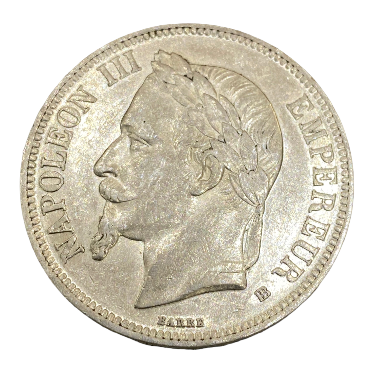 5 Francs Napoléon III, Tête Laurée, BB 1869 de Strasbourg
