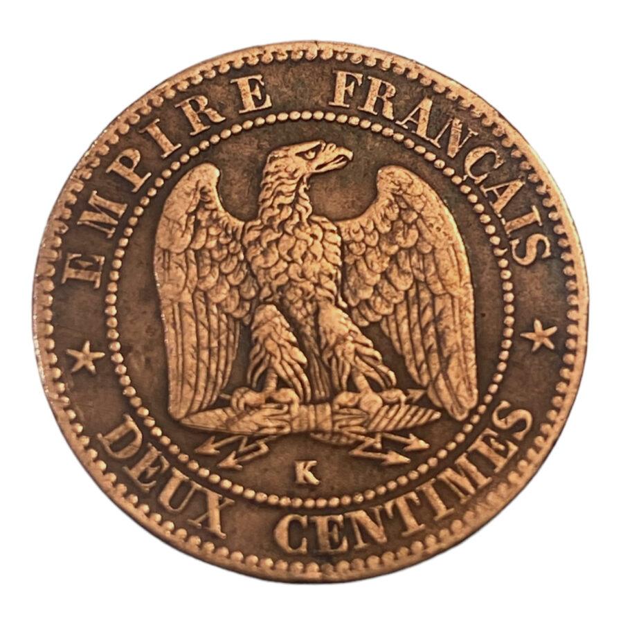 Deux Centimes Napoléon III, Tête Laurée 1862k