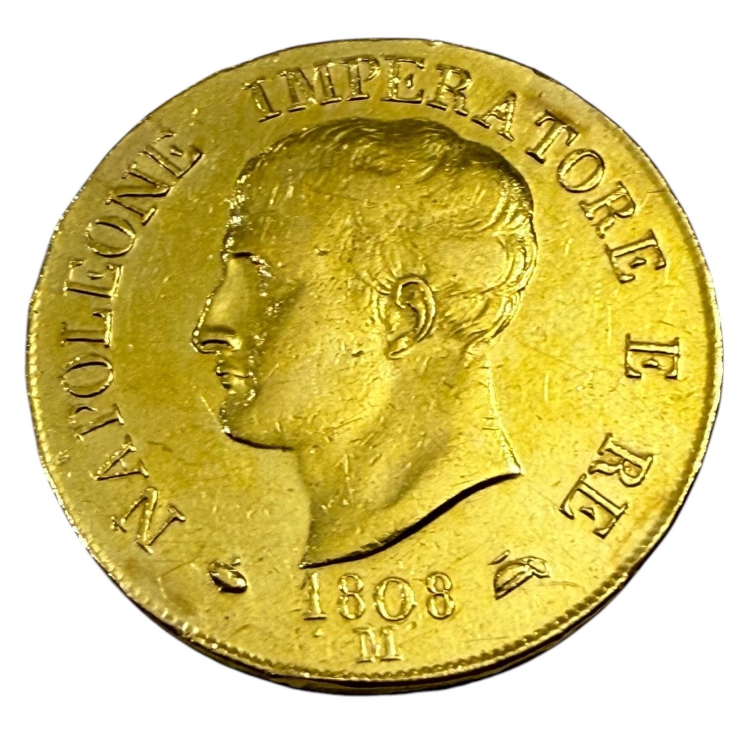 40 Lire Or – Royaume d’Italie – Napoléon Ier – 1808 Milan (M)