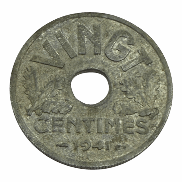 20 Centimes État Français 1941 – Lourde en Zinc