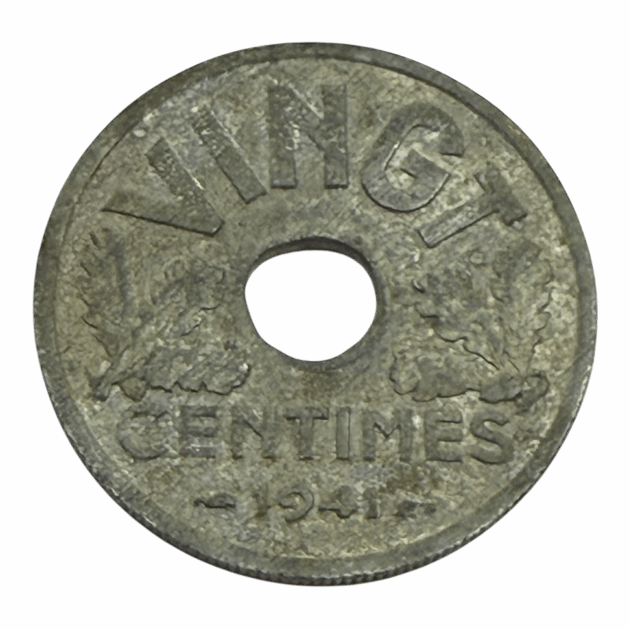 20 Centimes État Français 1941 – Lourde en Zinc