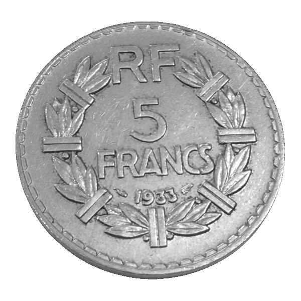 5 Francs Lavrillier 1933 - Nickel - République Française