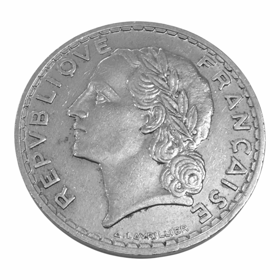 5 Francs Lavrillier 1933 - Nickel - République Française – Image 2