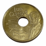 Pièce de 25 Pesetas Percée – Espagne 1990 – Expo '92