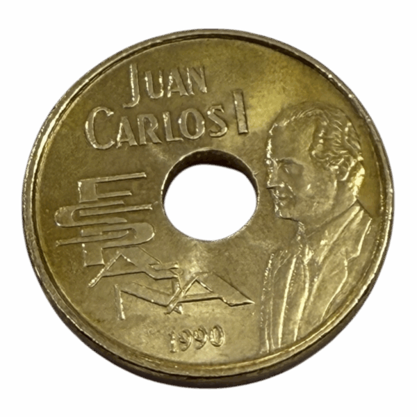 Pièce de 25 Pesetas Percée – Espagne 1990 – Expo '92
