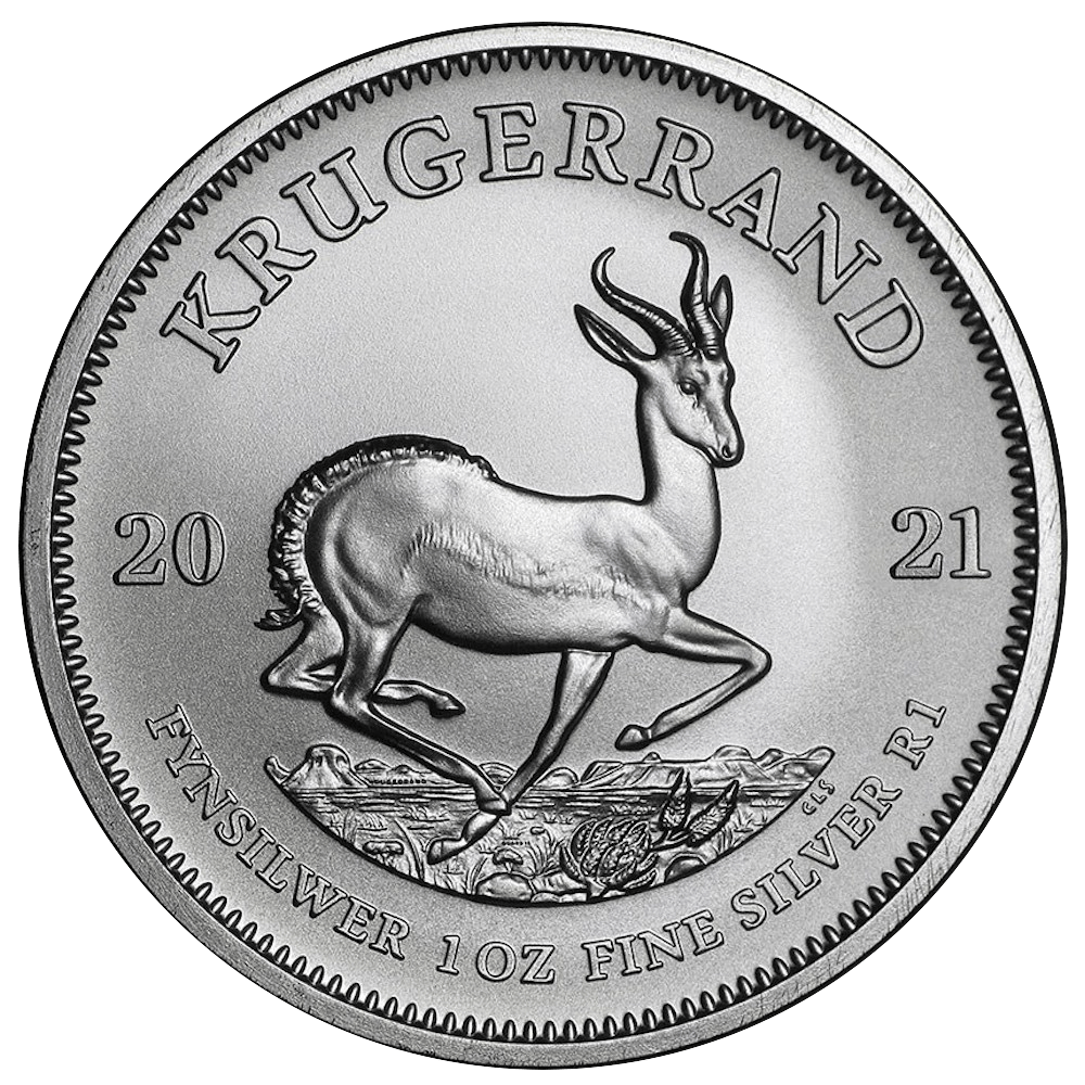 KRUGERRAND EN ARGENT FIN DE L’AFRIQUE DU SUD